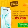 Lançamento Samsung Note 10 10+ com cupom de descontos grátis de R$ 200 mais Frete Grátis Brasil no Girafa