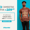 Chico Rei - oferta da loja - três camisetas por R$109,90