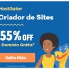 Hostgator - criador de sites com 55% de desconto + domínio grátis