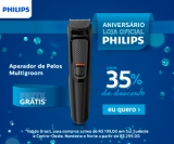 Aniversário: Aparador de Pelos Multigroom com 6 acessórios Philips MG3711/15 com 35% de desconto na Philips