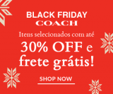 Black Friday: Itens Secionados com até 30% de desconto + Frete Grátis na Coach