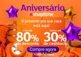 Promoção de Aniversário: até 80% de desconto + até 30% de cashback no Shoptime