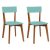 Conjunto com duas Cadeiras Tóquio cores mel e turquesa na Mobly