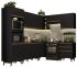 Cozinha Completa de Canto Madesa Reims 462002 com armário e balcão pretos em oferta da loja Madesa