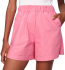 Shorts Evasê em Tricoline rosa em oferta da loja Dzarm